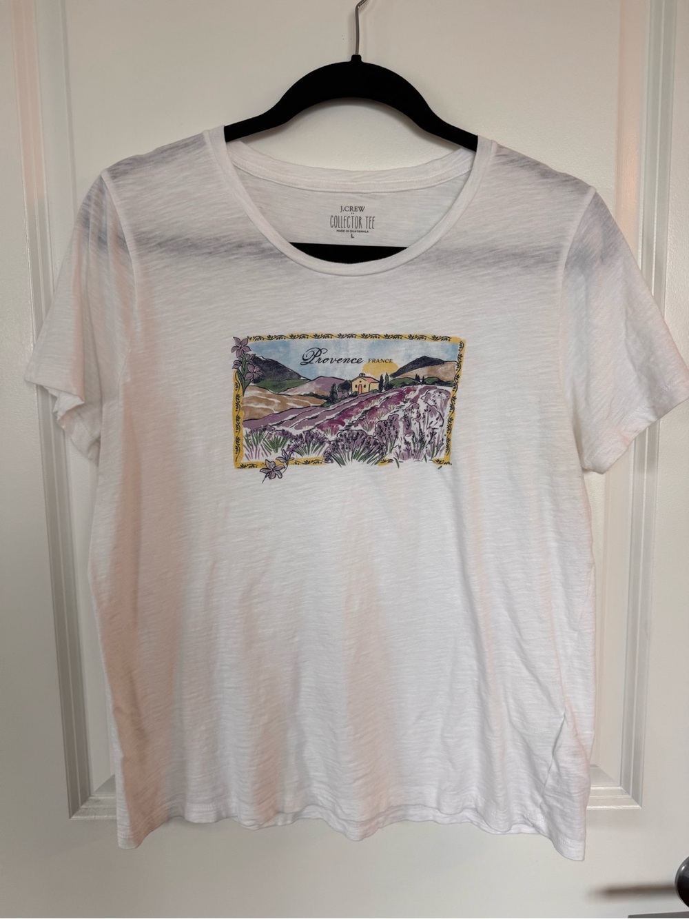 J. Crew White Short-Sleeve Provence Graphic Tee